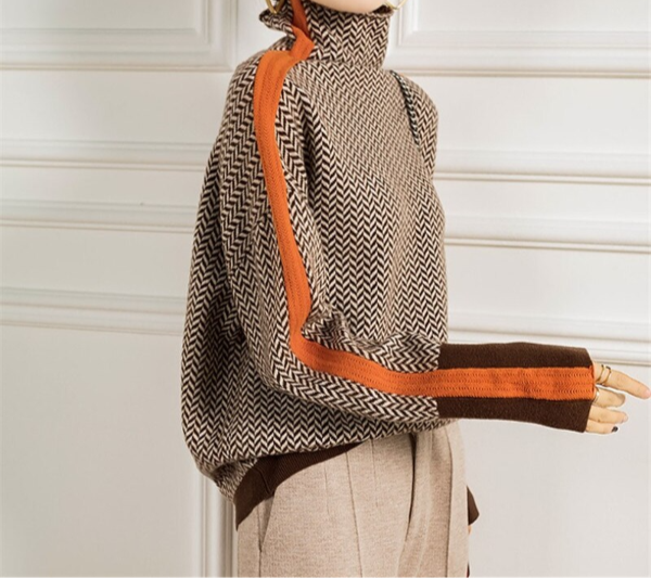 Éléonore | Luxe Chevron Roll Neck