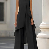 Martyna™ | Elegantiškas jumpsuit plačiomis kelnėmis ir aukšta apykakle
