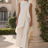 Martyna™ | Elegantiškas jumpsuit plačiomis kelnėmis ir aukšta apykakle
