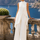 Martyna™ | Elegantiškas jumpsuit plačiomis kelnėmis ir aukšta apykakle
