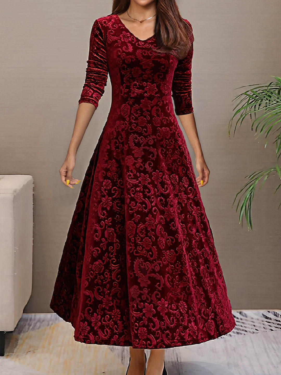 Sandrine | Velvet Elegance Dress for the Festivities