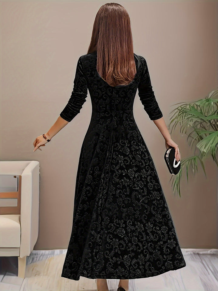 Julie | Elegant Patterned Maxi Dress