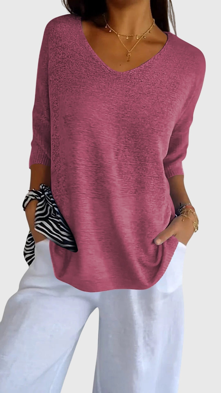 Caroline | Elegant V-Neck Top
