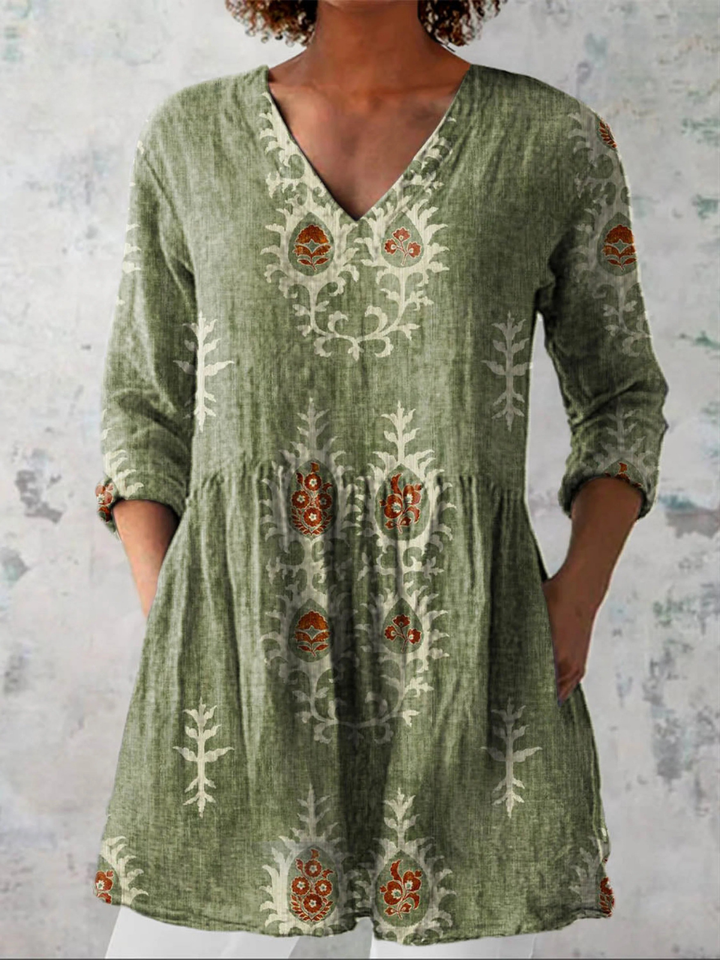 Aoife | Long Blouse with V-Neck