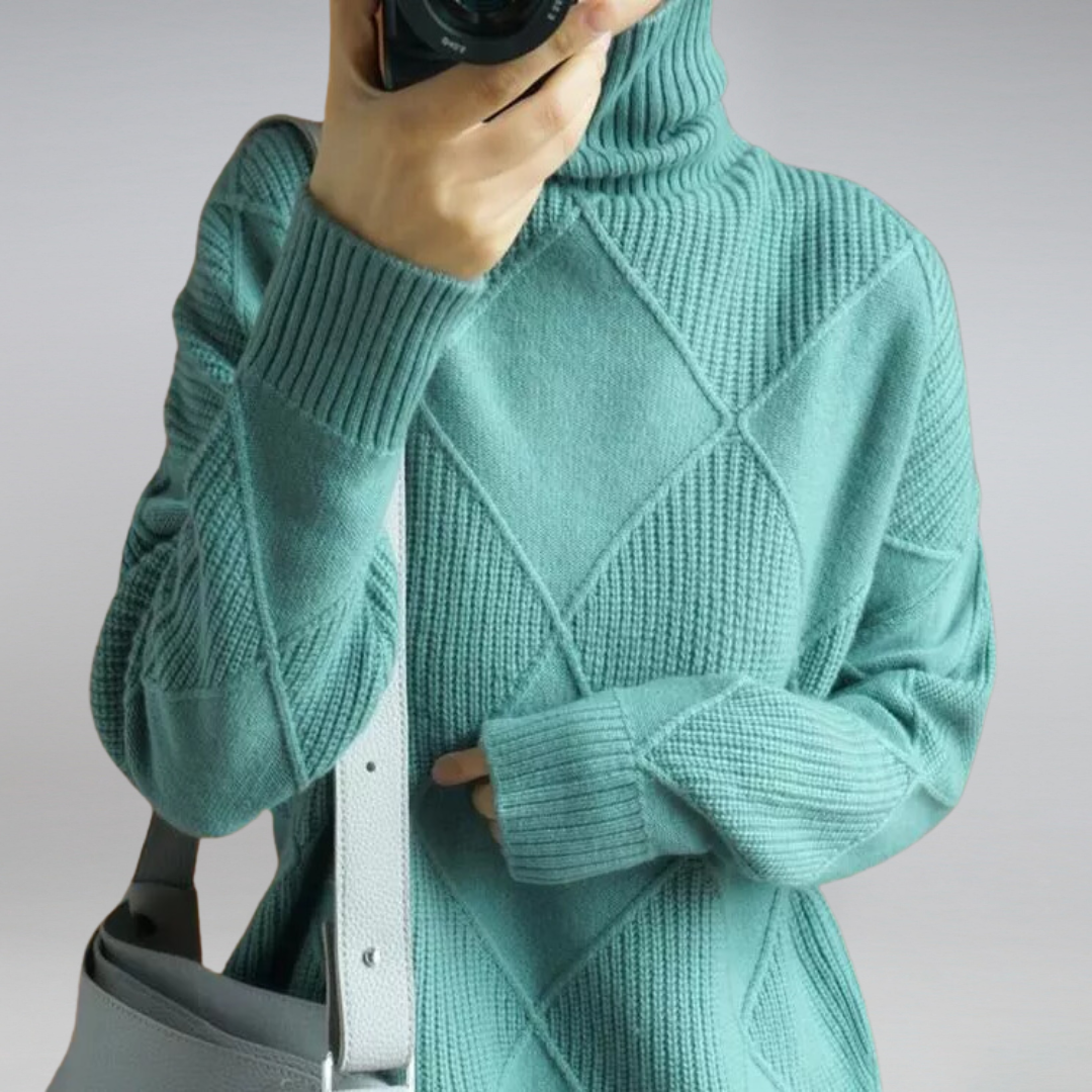 Rosemary | Roll Neck Cable Knit Jumper