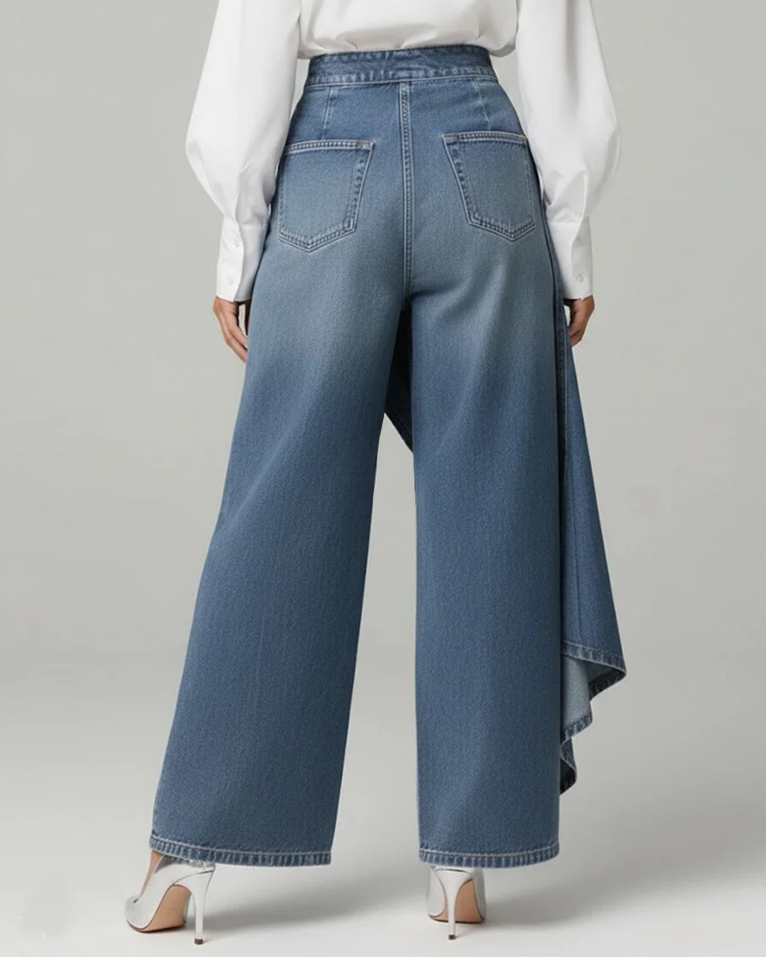Maëlys | Denim Trousers with Tied Waist