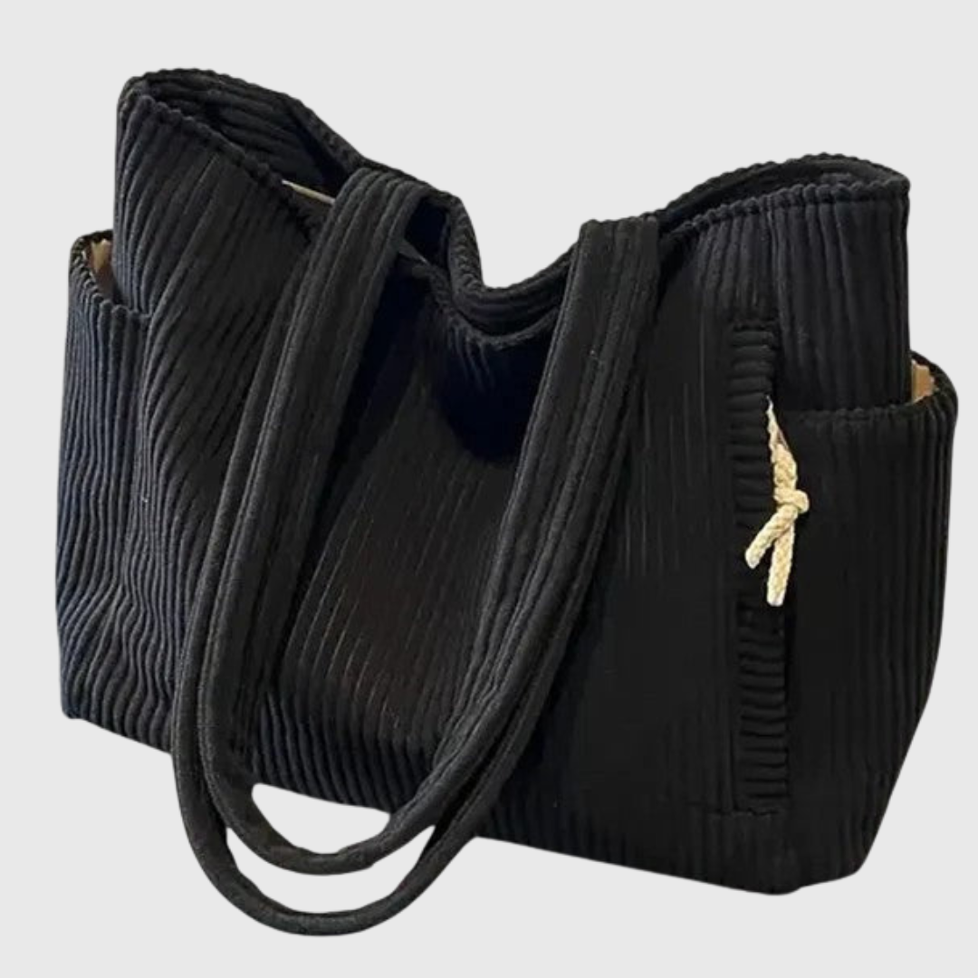 Léa | Sac fourre-tout en ribbed luxueux avec détails en cordon