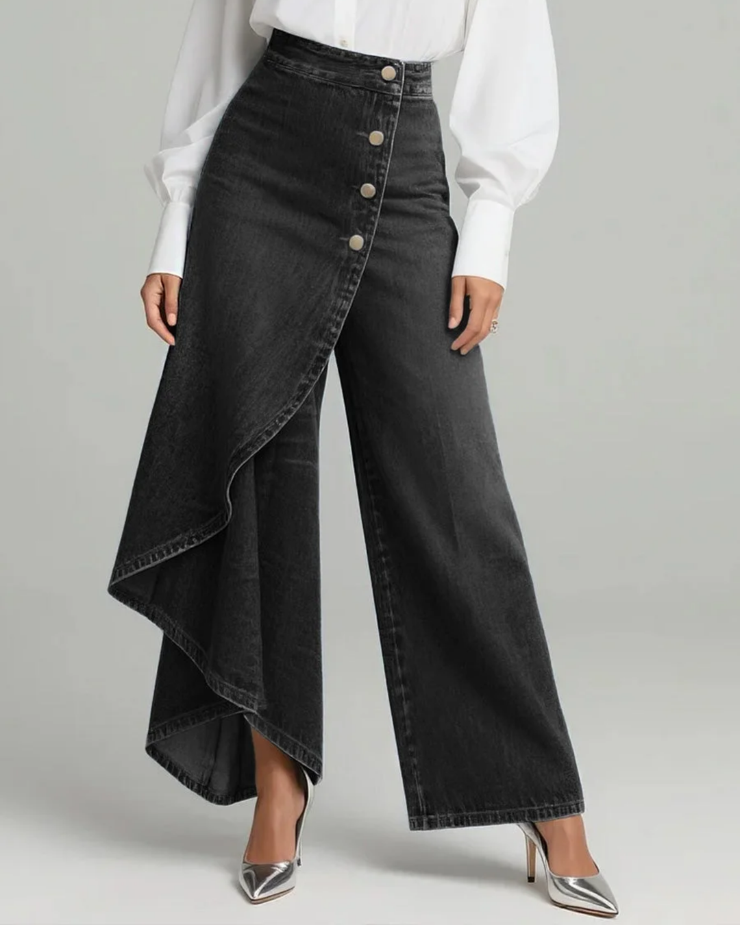 Maëlys | Denim Trousers with Tied Waist