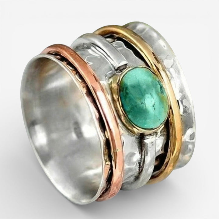 Coco - Vintage Gold &amp; Silver Turquoise Ring