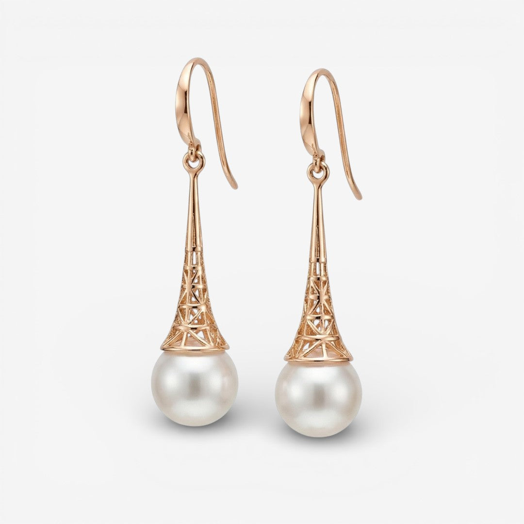 Vintage Gold Pearl Earrings
