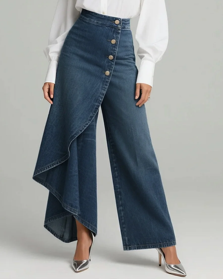 Maëlys | Denim Trousers with Tied Waist