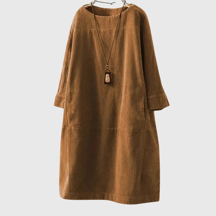 Grace | Relaxed Midi Dress in Corduroy