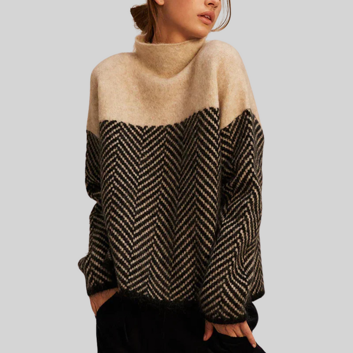 Marianne | Geometric-Pattern Cable Knit Jumper