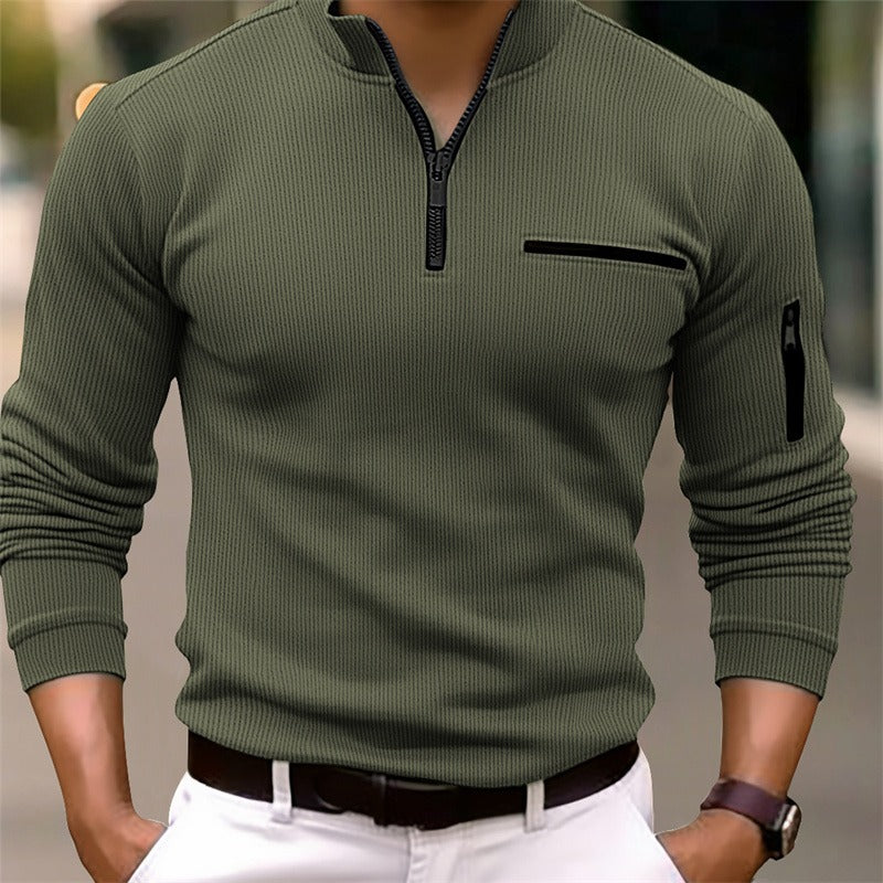 Victor | Elegant Long Sleeve Zip Polo