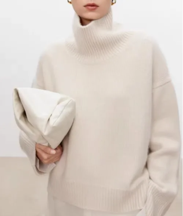 Beatrice | Cable Knit Roll Neck Jumper