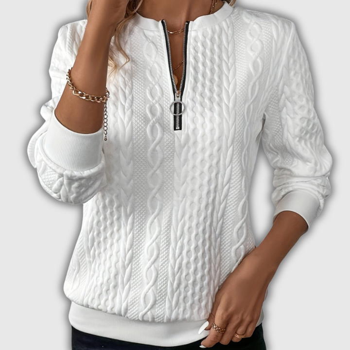 Nora | Zip-Up Knit Pullover