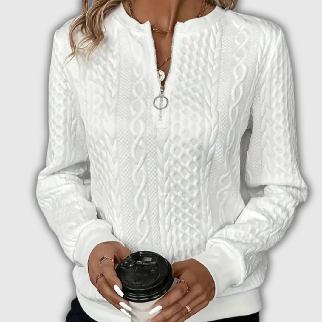 Nora | Zip-Up Knit Pullover