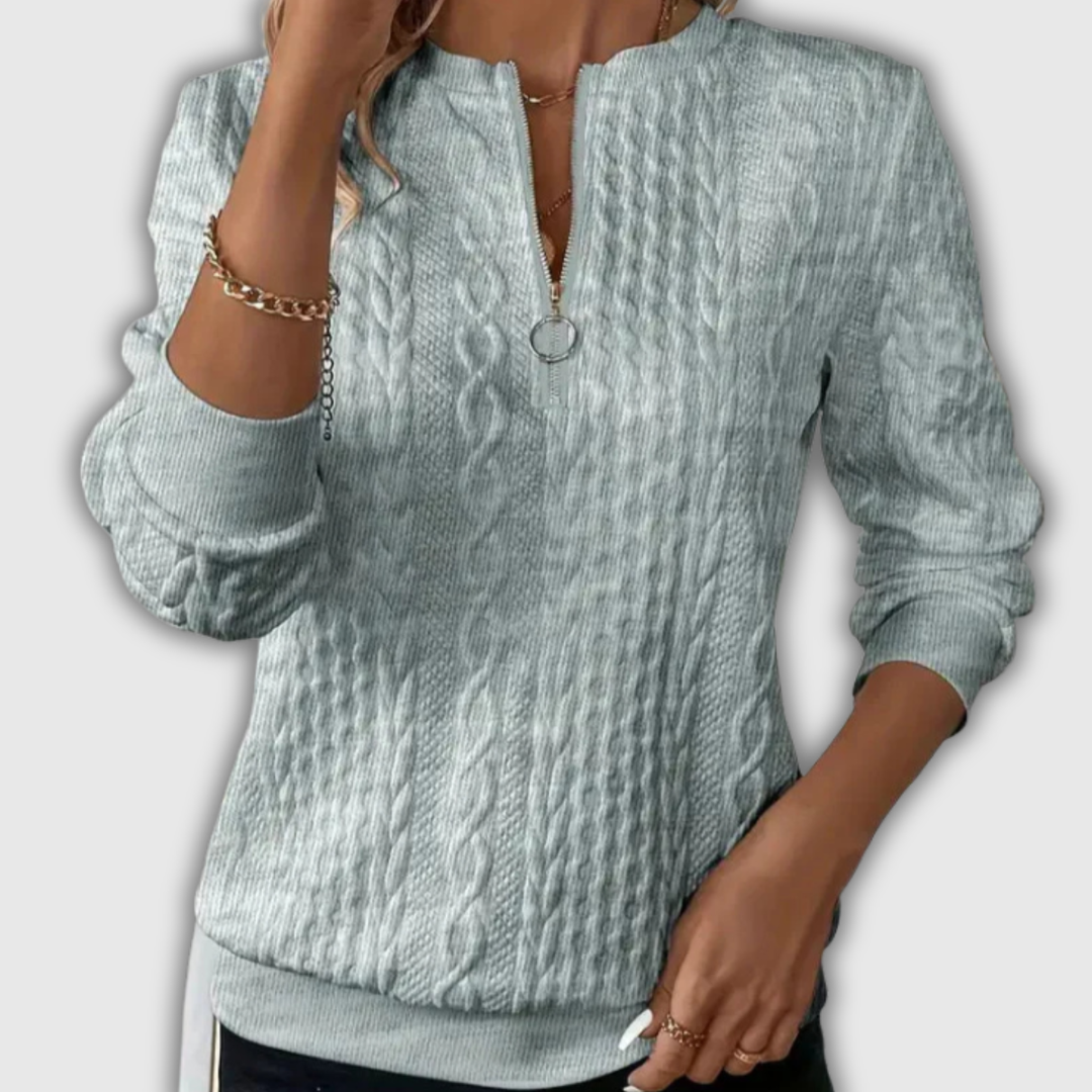 Nora | Zip-Up Knit Pullover