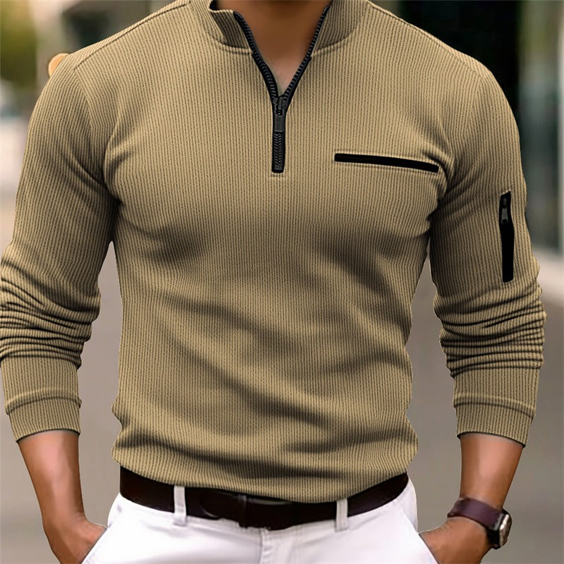 Victor | Elegant Long Sleeve Zip Polo