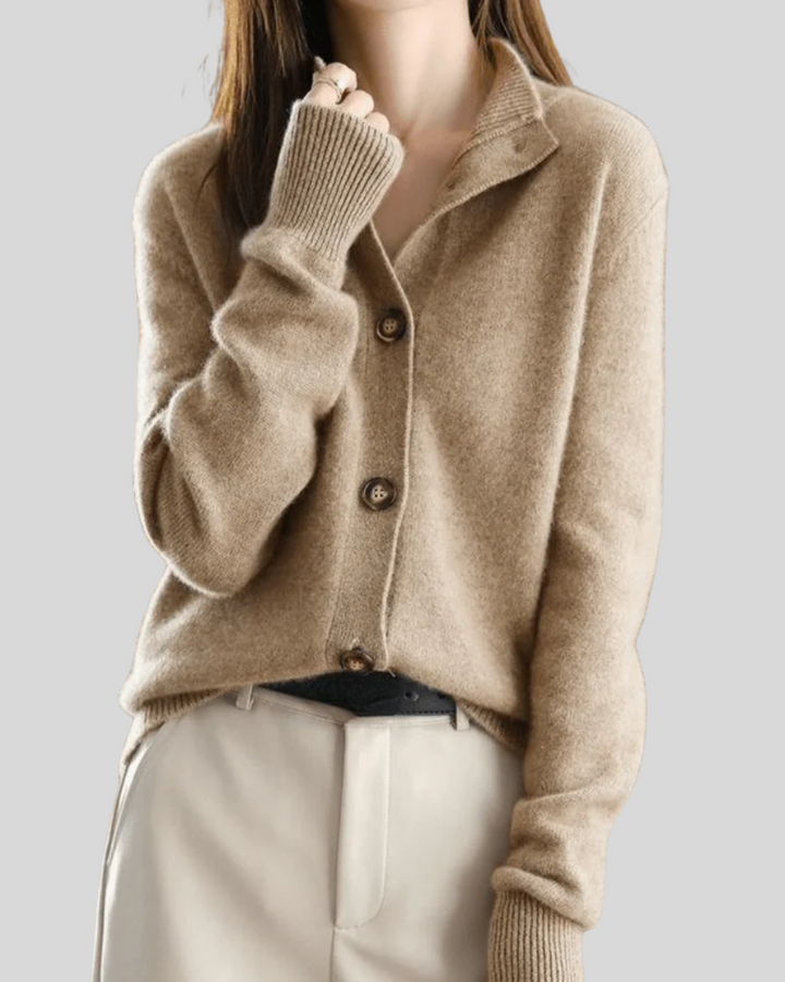 Stéphanie | Retro Style Cashmere Cardigan