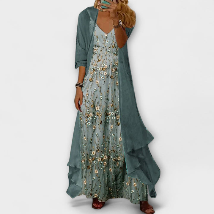 Caroline | Elegant Two-Piece Maxi Dress Set