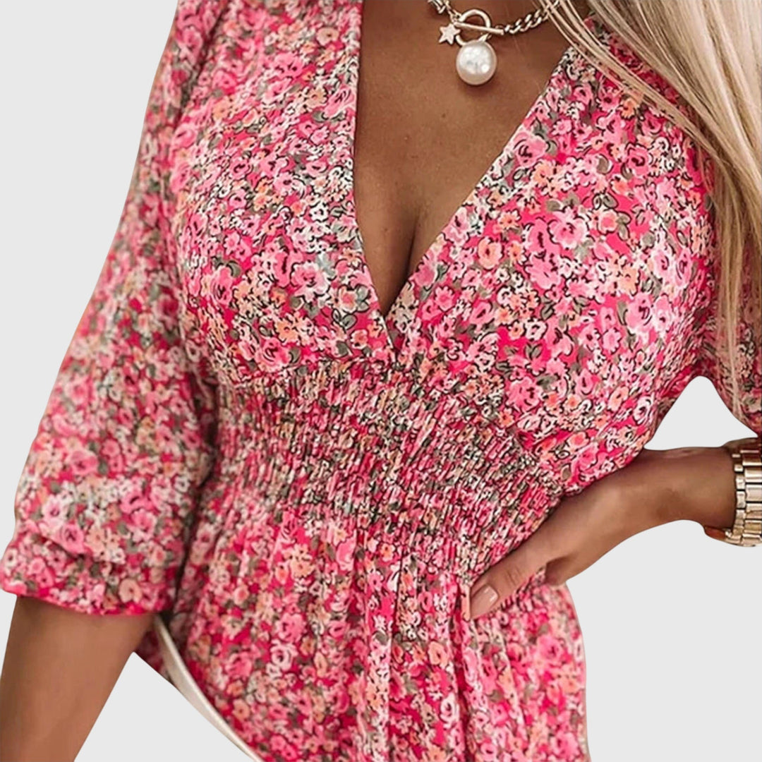 Christine | Floral Puff Sleeve Dress