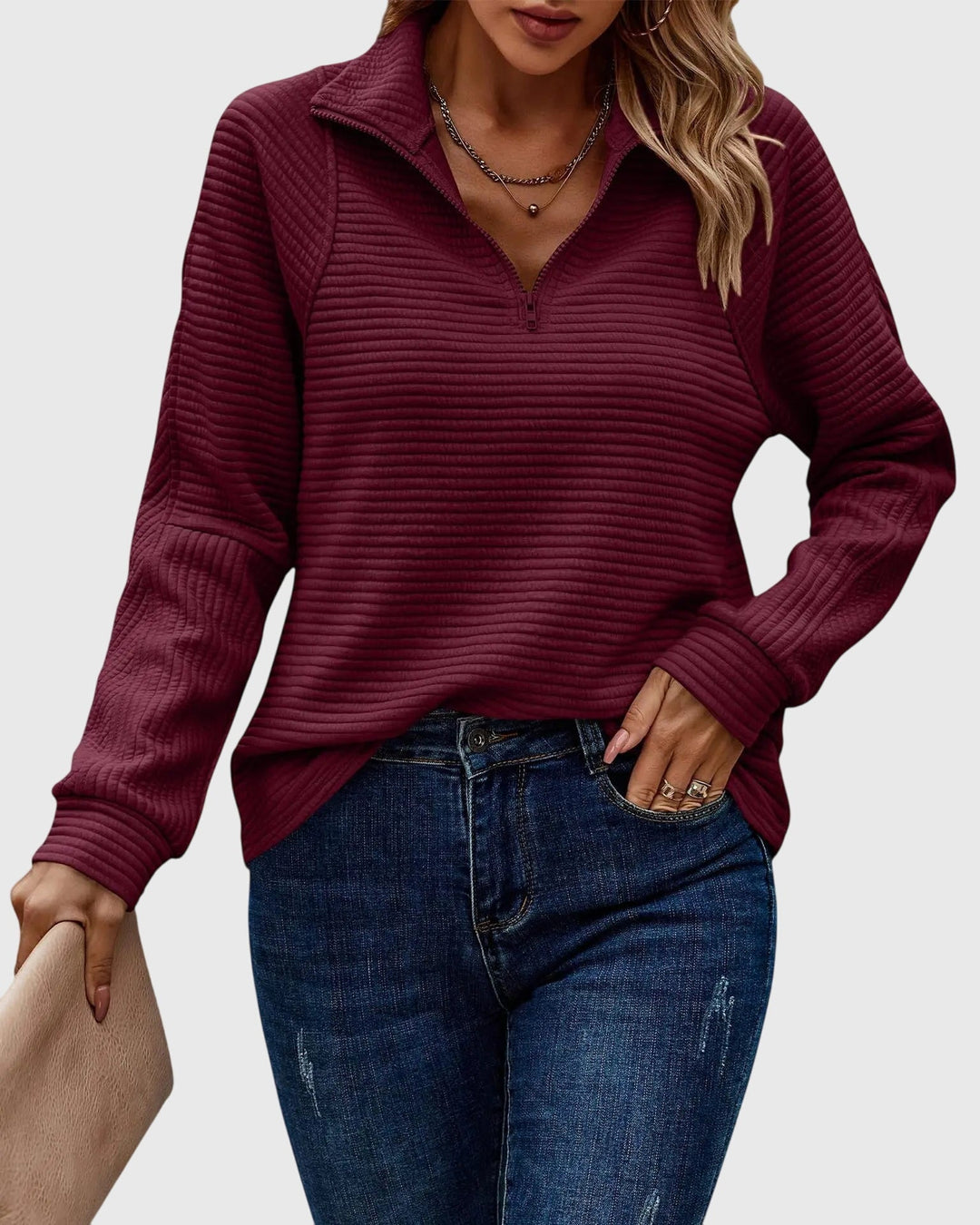 Christine | Elegant Half-Zip Jumper