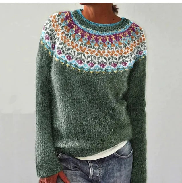 Ethel | Nordic-Patterned Cable Knit Jumper