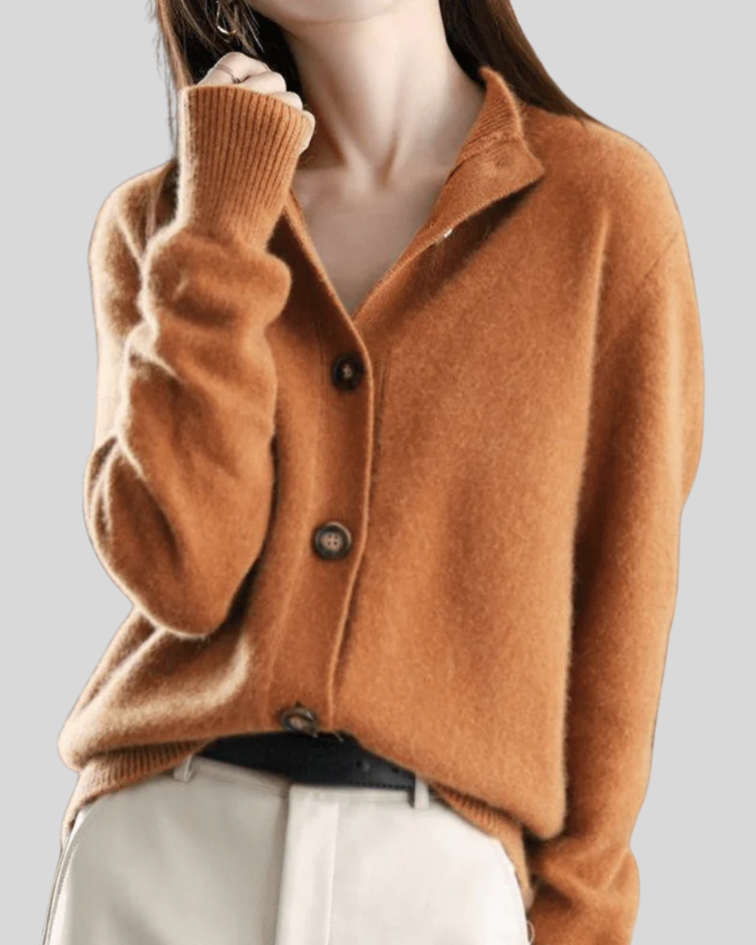 Stéphanie | Retro Style Cashmere Cardigan