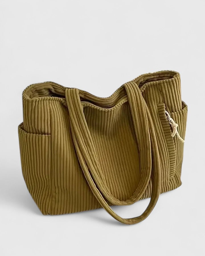 Léa | Sac fourre-tout en ribbed luxueux avec détails en cordon