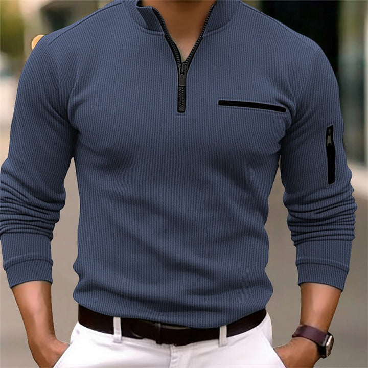 Victor | Elegant Long Sleeve Zip Polo