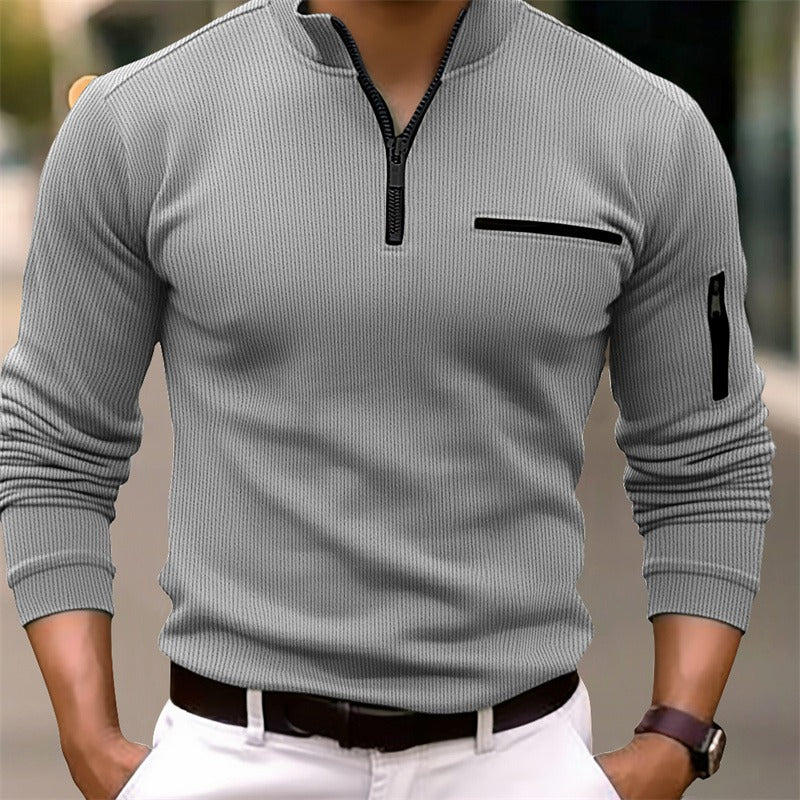 Victor | Elegant Long Sleeve Zip Polo