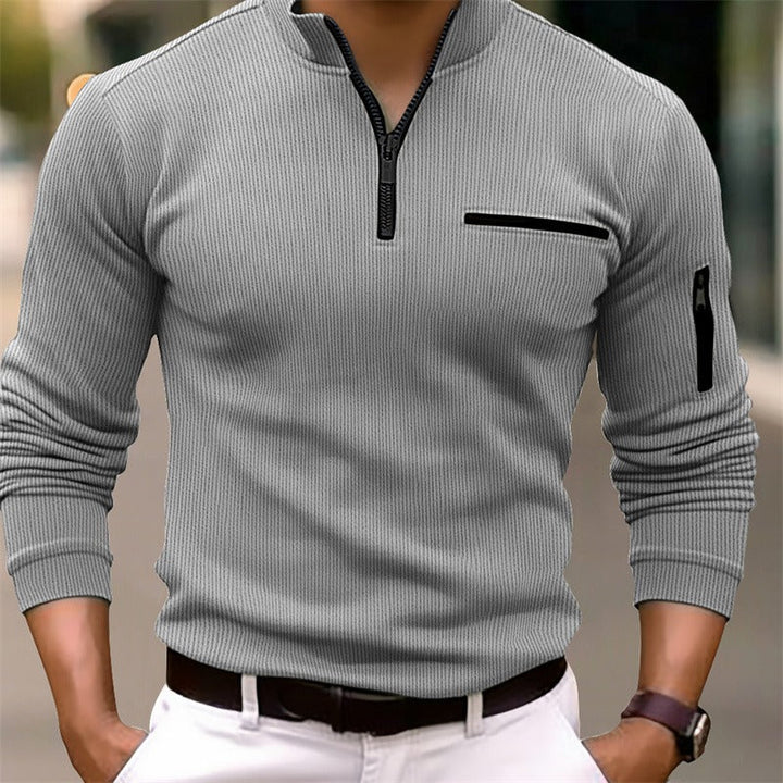 Victor | Elegant Long Sleeve Zip Polo