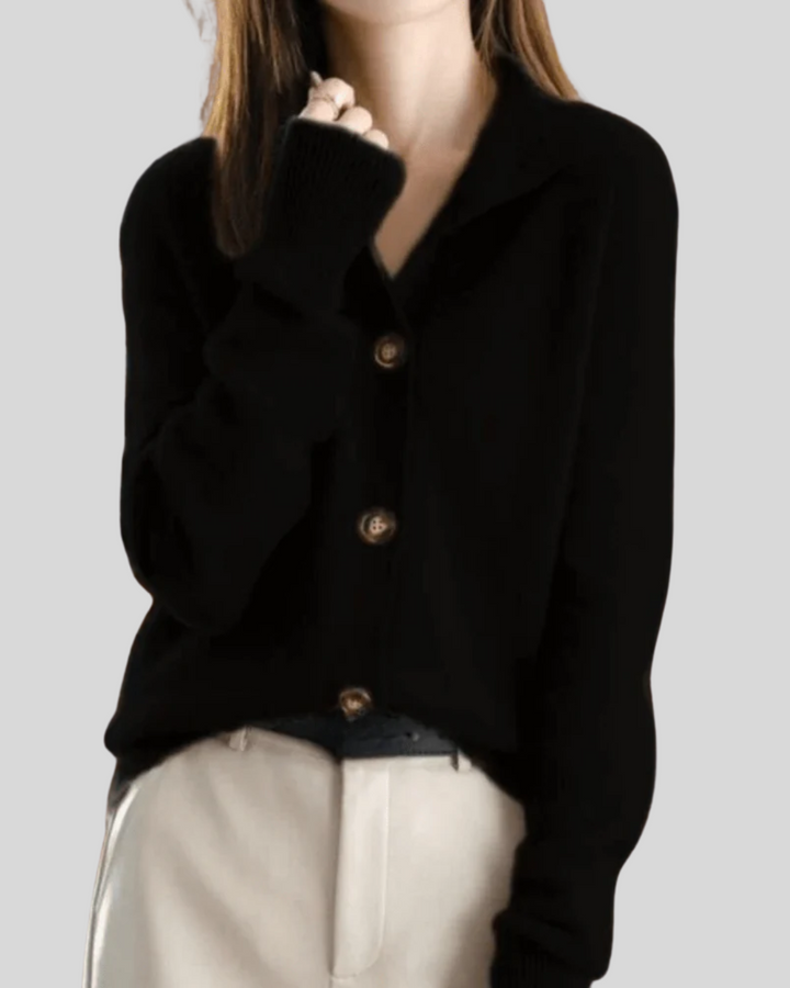 Stéphanie | Retro Style Cashmere Cardigan
