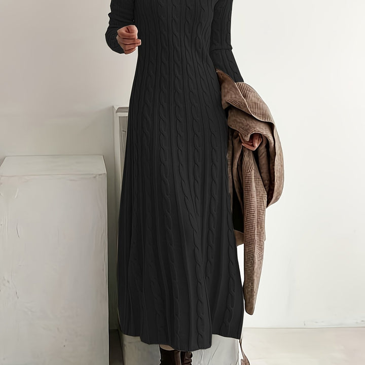 Sarah | Comfortable Cable Knit Maxi Dress