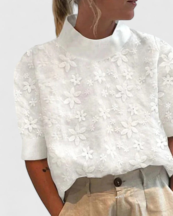 Amélie | Elegant Blouse with High Collar