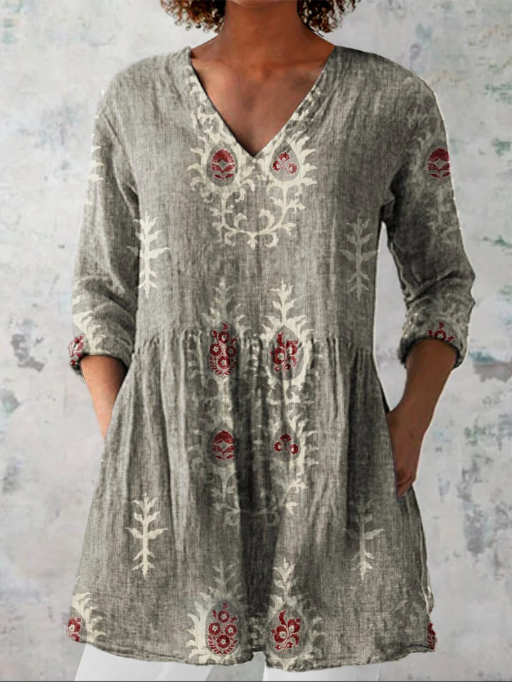 Aoife | Long Blouse with V-Neck