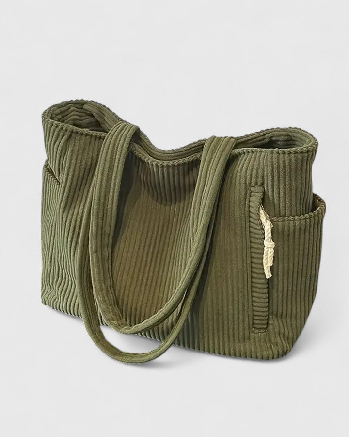 Léa | Sac fourre-tout en ribbed luxueux avec détails en cordon