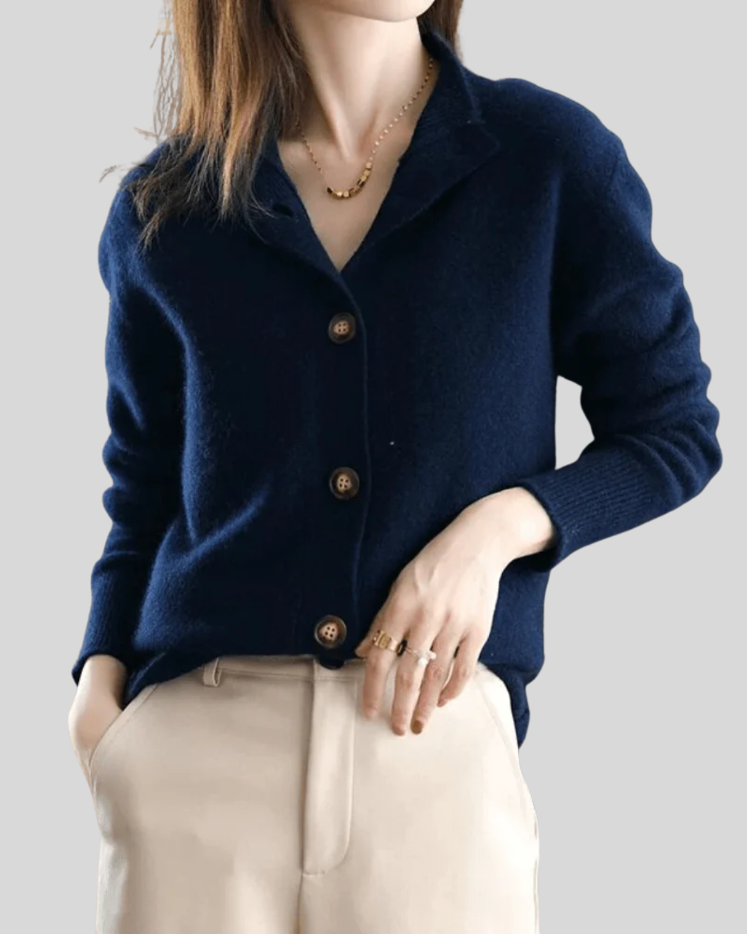 Stéphanie | Retro Style Cashmere Cardigan