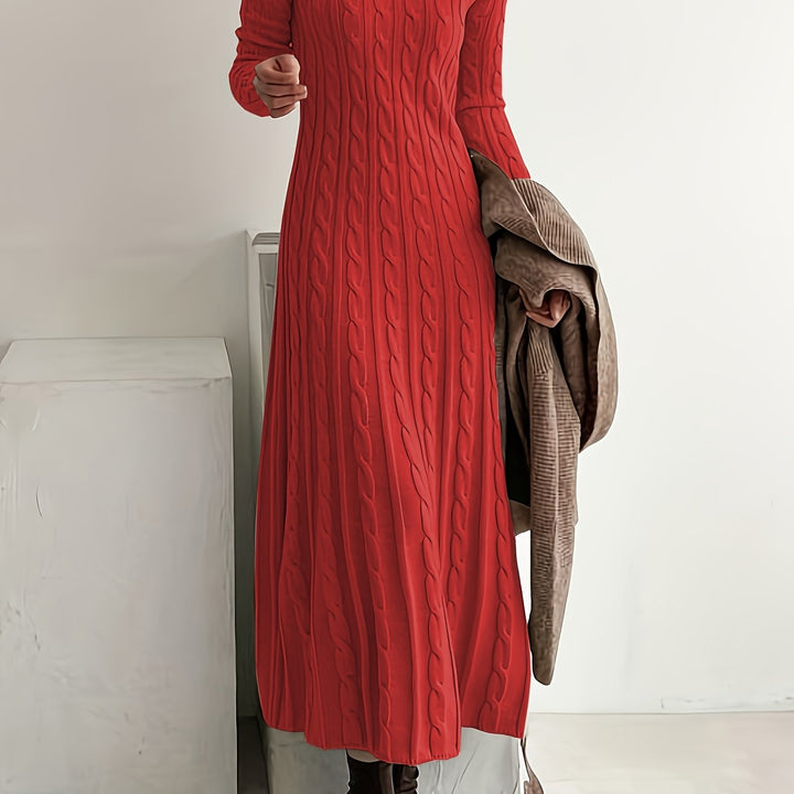 Sarah | Comfortable Cable Knit Maxi Dress