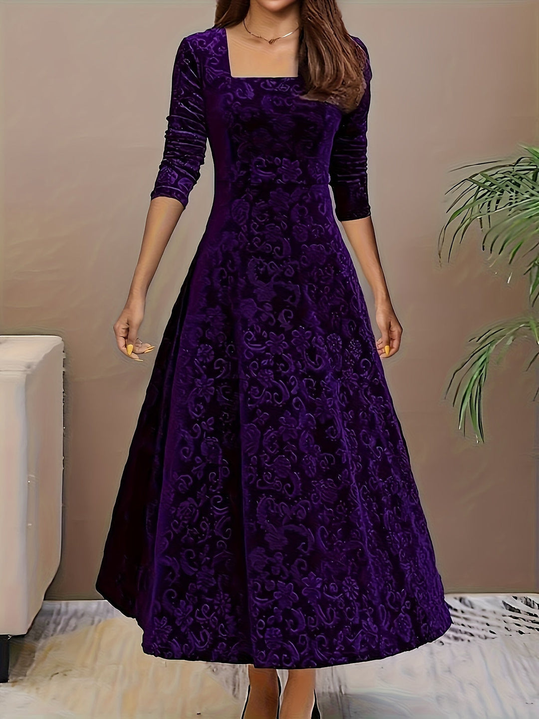 Julie | Elegant Patterned Maxi Dress
