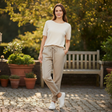 Kristina™ | Siaurėjančios kelnės iš medvilnės mišinio