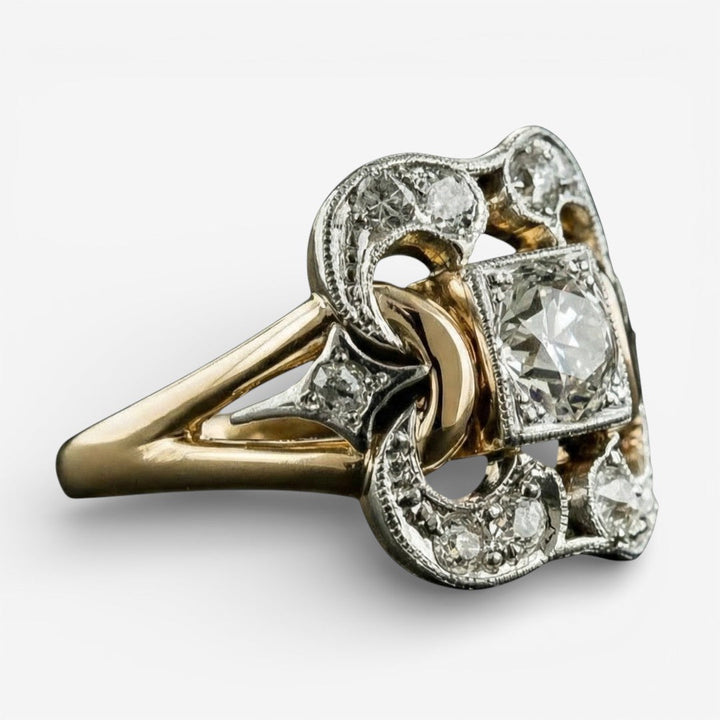 Vintage Gold Zirconia Ring