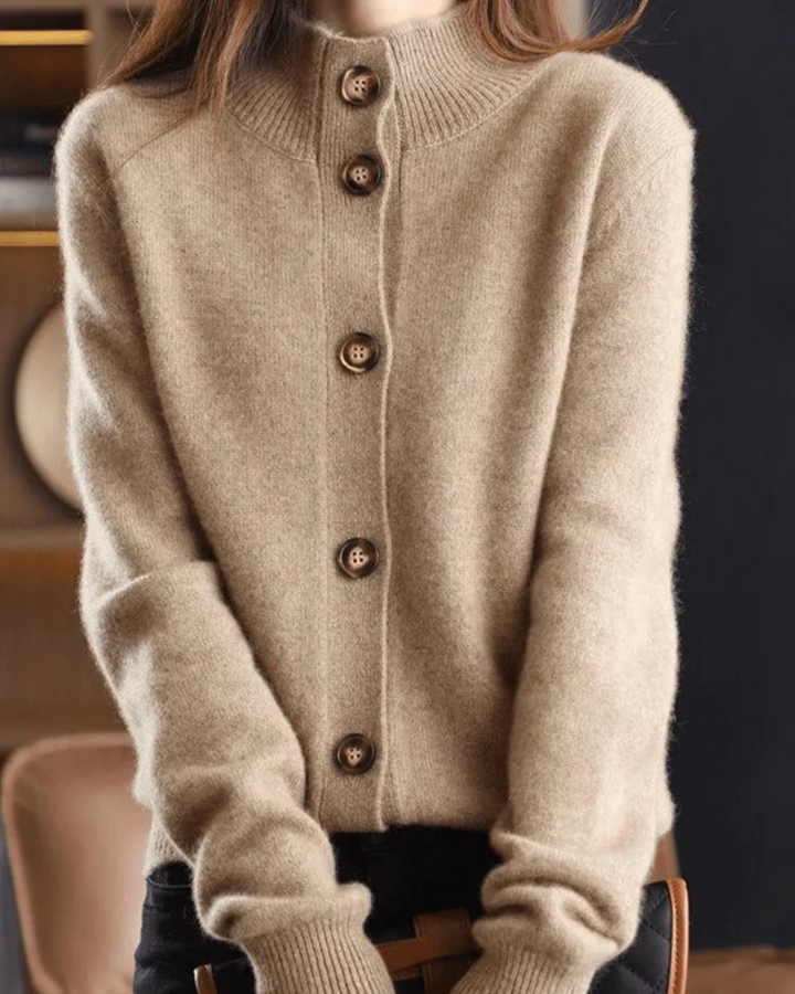 Stéphanie | Retro Style Cashmere Cardigan