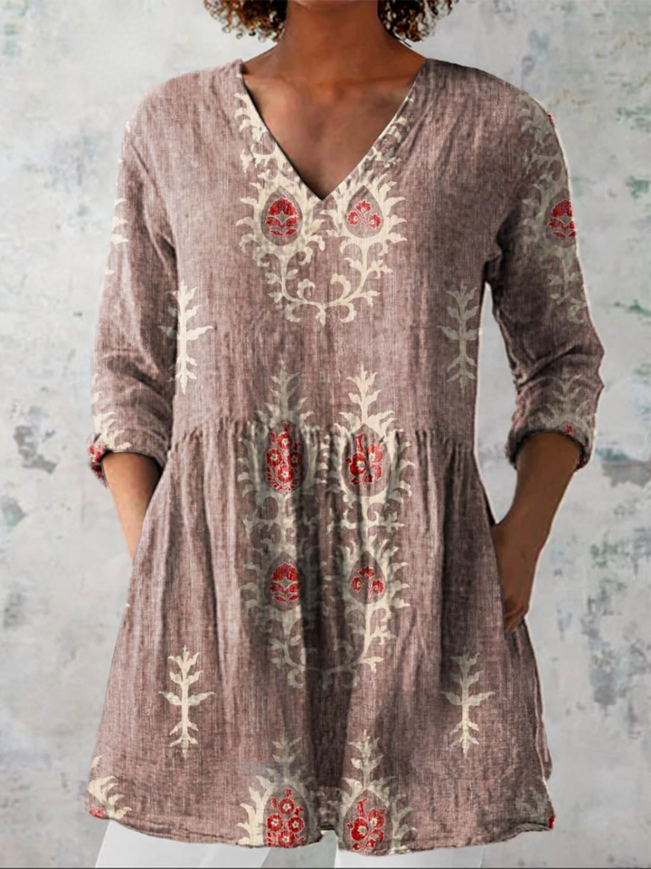 Aoife | Long Blouse with V-Neck