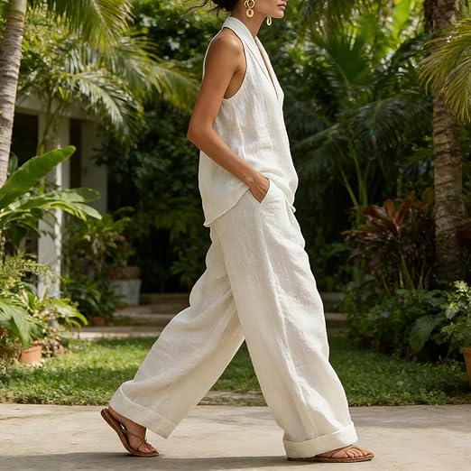 Ainhoa | Two-Piece Textured Linen Set