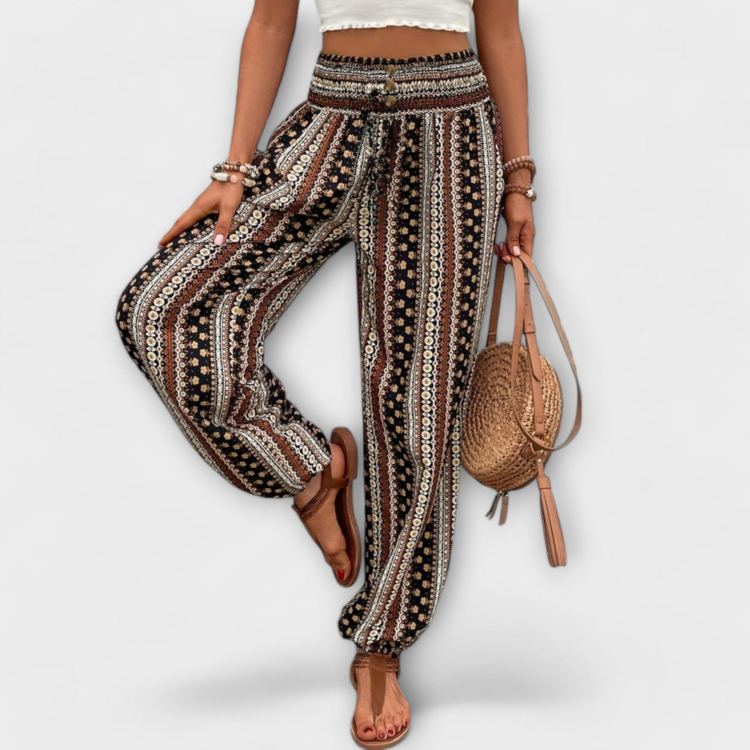 Elise | Trousers with Ethnic Graphic