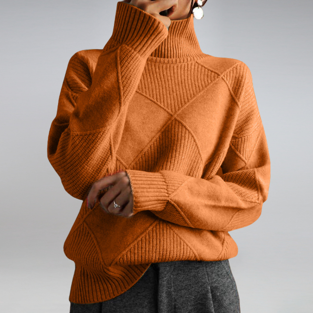 Rosemary | Roll Neck Cable Knit Jumper