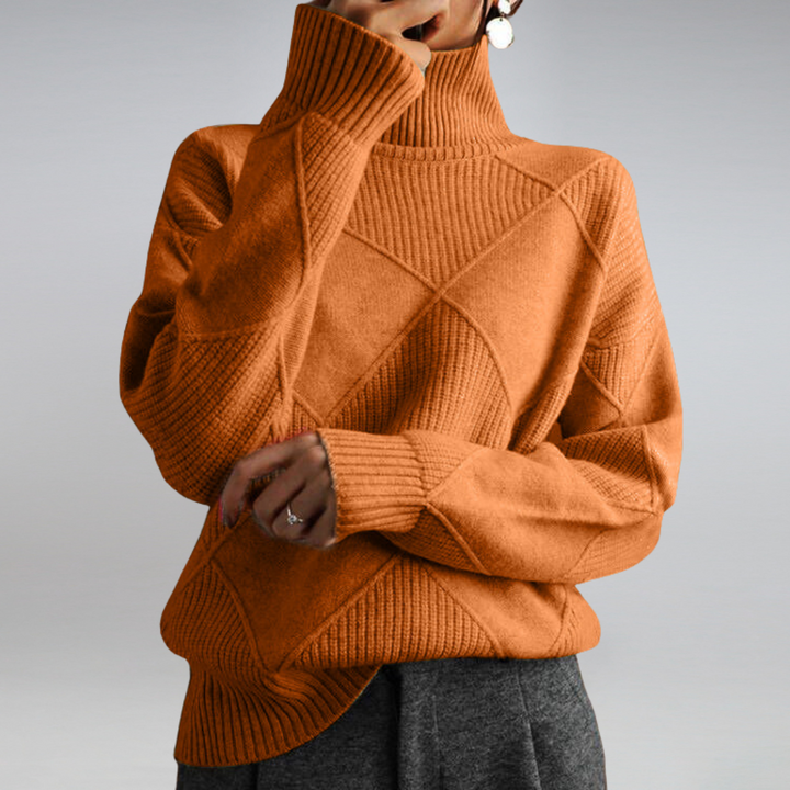 Rosemary | Roll Neck Cable Knit Jumper