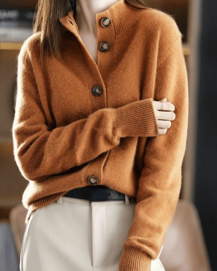 Stéphanie | Retro Style Cashmere Cardigan